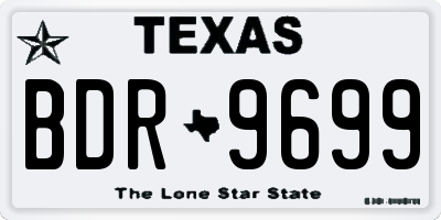 TX license plate BDR9699