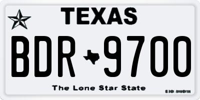 TX license plate BDR9700