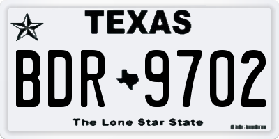 TX license plate BDR9702