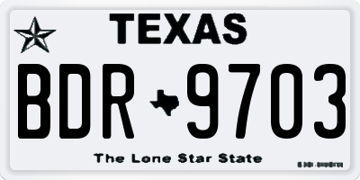 TX license plate BDR9703