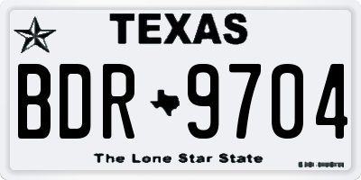 TX license plate BDR9704