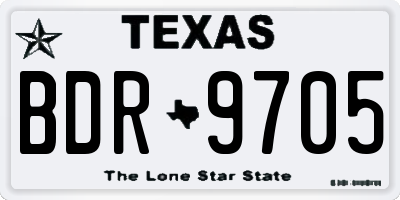 TX license plate BDR9705