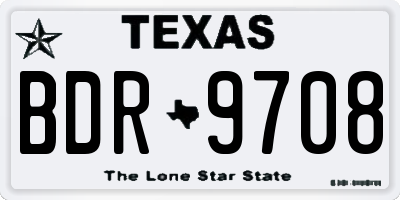 TX license plate BDR9708