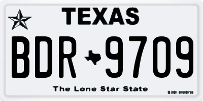 TX license plate BDR9709