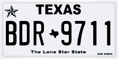 TX license plate BDR9711