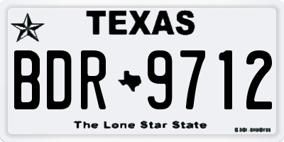 TX license plate BDR9712