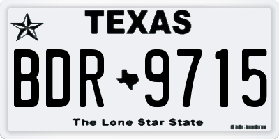 TX license plate BDR9715