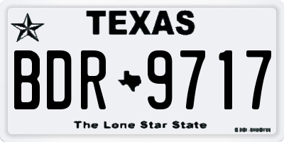 TX license plate BDR9717