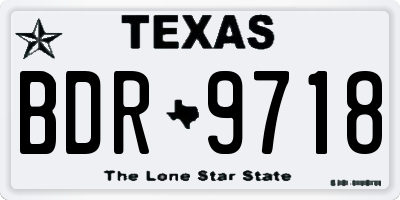 TX license plate BDR9718