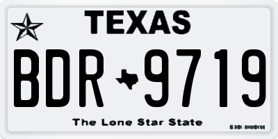 TX license plate BDR9719
