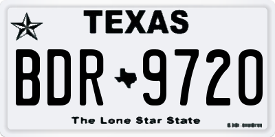 TX license plate BDR9720