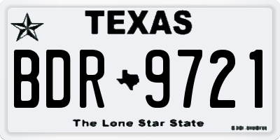 TX license plate BDR9721