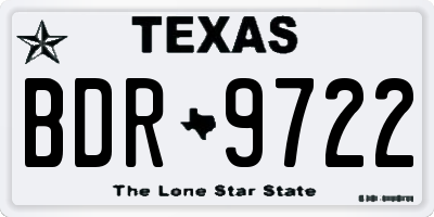 TX license plate BDR9722