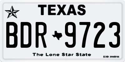 TX license plate BDR9723