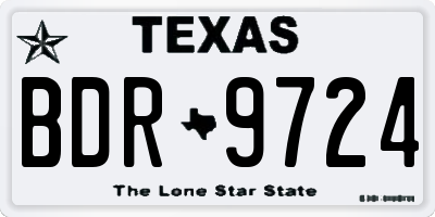 TX license plate BDR9724