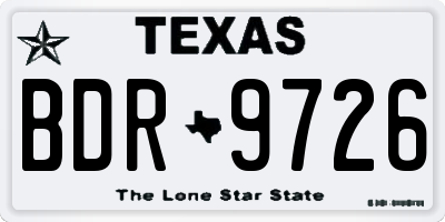 TX license plate BDR9726