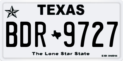 TX license plate BDR9727