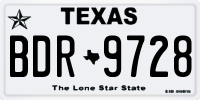TX license plate BDR9728