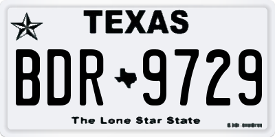 TX license plate BDR9729