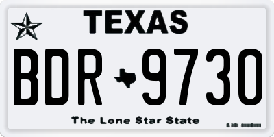 TX license plate BDR9730