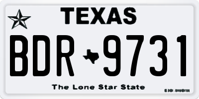 TX license plate BDR9731