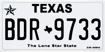 TX license plate BDR9733