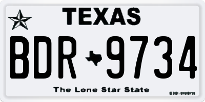 TX license plate BDR9734