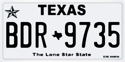 TX license plate BDR9735