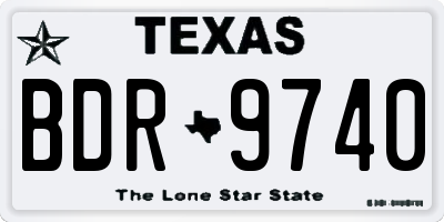 TX license plate BDR9740