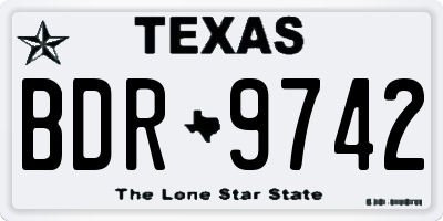 TX license plate BDR9742