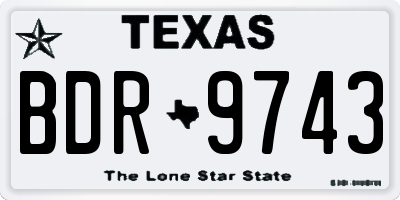 TX license plate BDR9743