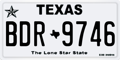 TX license plate BDR9746