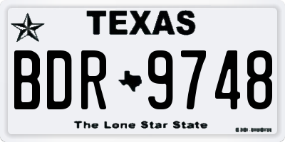 TX license plate BDR9748