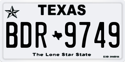 TX license plate BDR9749