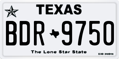 TX license plate BDR9750