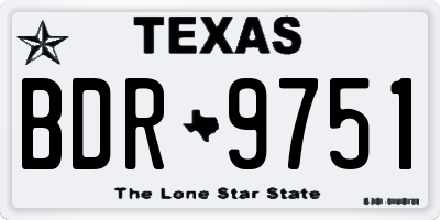 TX license plate BDR9751