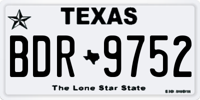 TX license plate BDR9752
