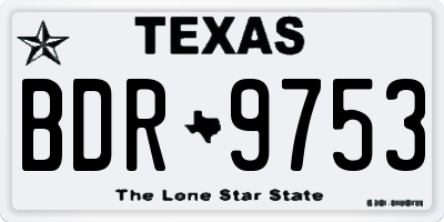 TX license plate BDR9753