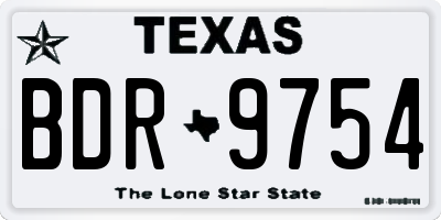 TX license plate BDR9754