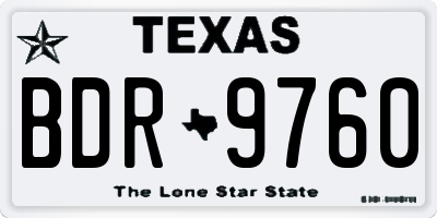 TX license plate BDR9760