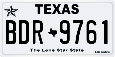 TX license plate BDR9761