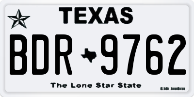 TX license plate BDR9762
