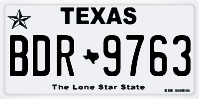 TX license plate BDR9763