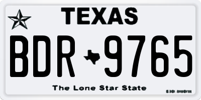 TX license plate BDR9765