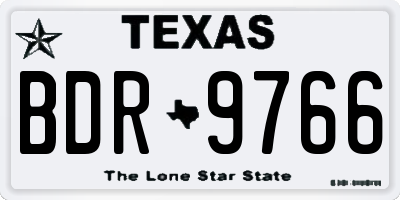 TX license plate BDR9766