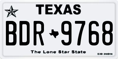 TX license plate BDR9768