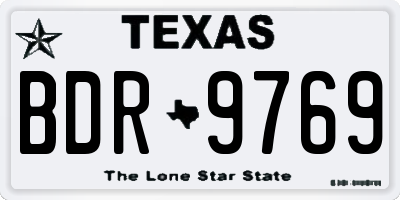 TX license plate BDR9769