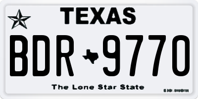 TX license plate BDR9770