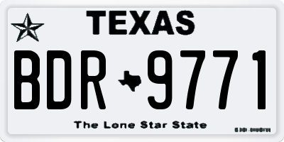 TX license plate BDR9771