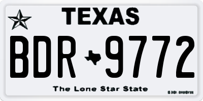 TX license plate BDR9772